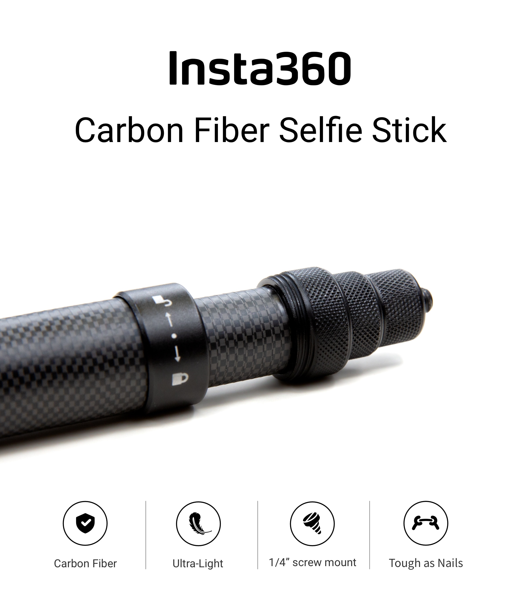 ONE X ONE X2 and Many More Selfie Stick Invisible Self Stick 1/4 Inch Screw Compatible with Insta360 ONE R ONE GO 2 