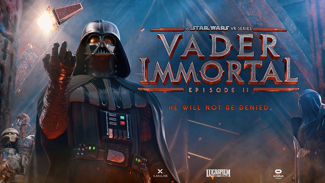 oculus quest vr headset and vader immortal